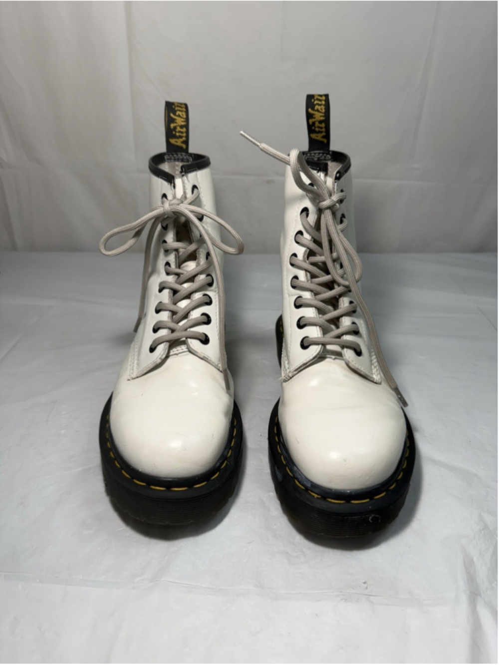 1460 Women's Pascal Virginia Leather Boots OPTICAL WHITE size 7